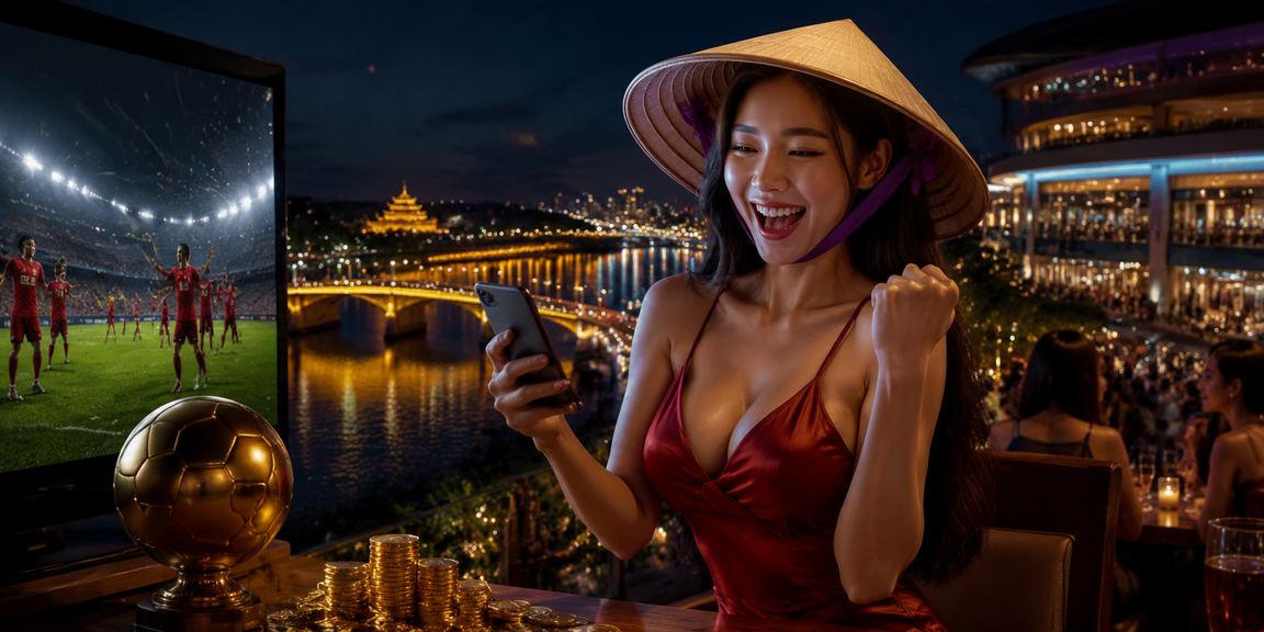 Người hâm mộ bóng đá tại Huế theo dõi trận đấu với nón lá truyền thống